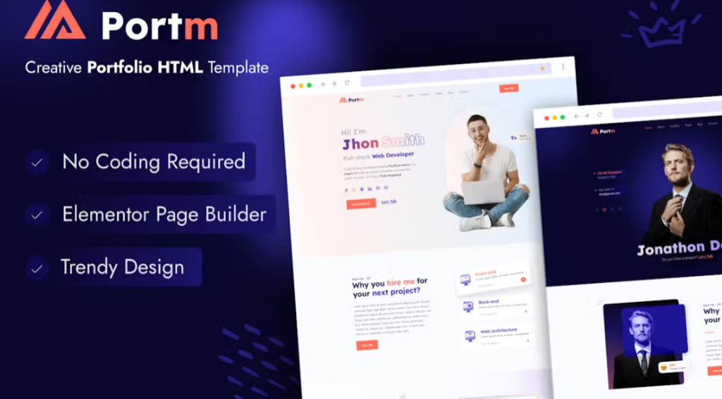 Portm – Personal Portfolio WordPress Theme