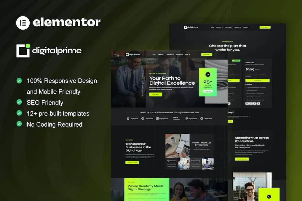 DigitalPrime – Digital Agency Elementor Template