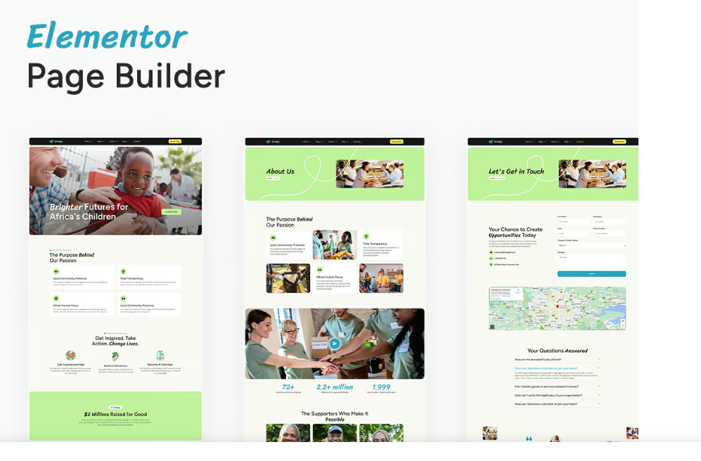 Vively – Charity & Donation Elementor Pro Template