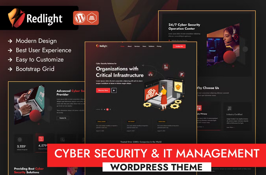 Redlight Cyber Security & IT Management WordPress