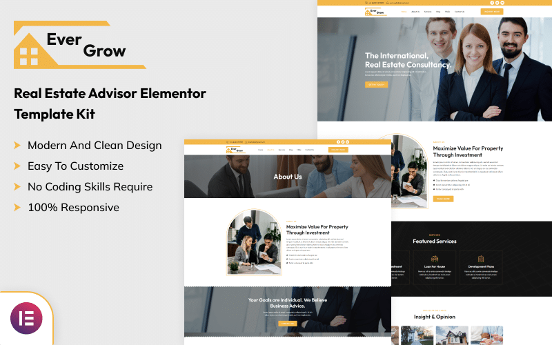 Ever Grow – Real Estate Advisor Elementor Template Kit
