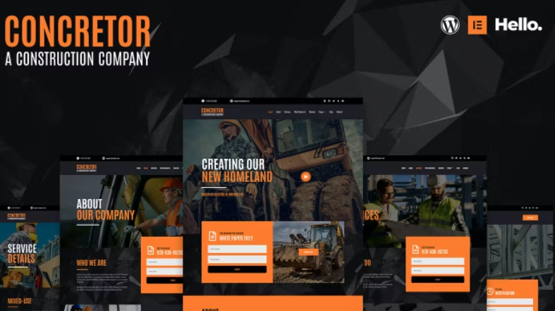 Concretor – Real Estate Construction Elementor Template