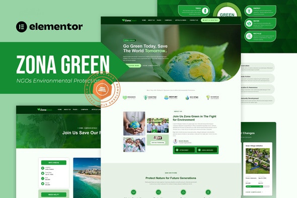 Zona Green – NGOs Environmental Protection Elementor Template