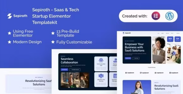 Sepiroth – Saas & Tech Startup Elementor Template