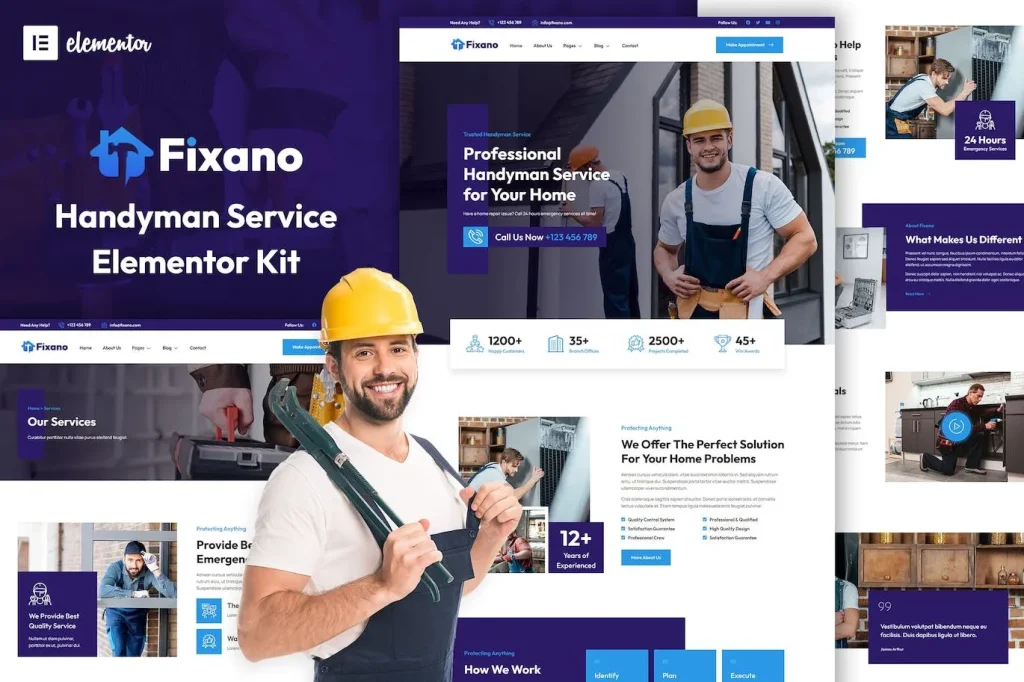 Fixano – Handyman Services Elementor Template