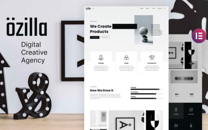 Ozilla – Digital Creative Agency Elementor Template