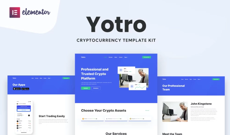 Yotro – Cryptocurrency Elementor Template