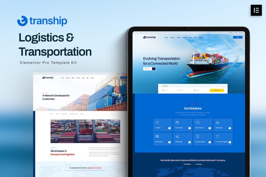 Tranship – Logistics & Transportation Services Elementor Template