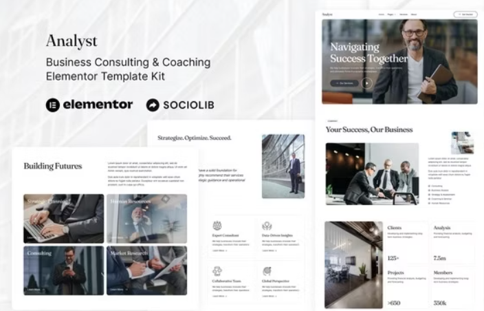 Analyst – Business Consulting & Coaching Elementor Template