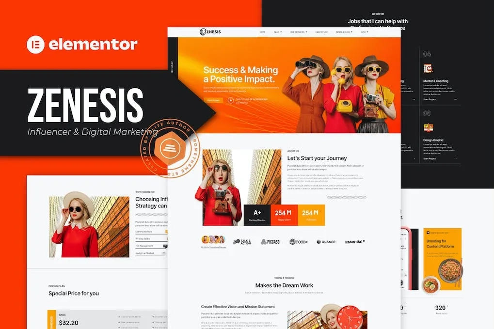 Zenesis – Influencer & Digital Marketing Elementor Template