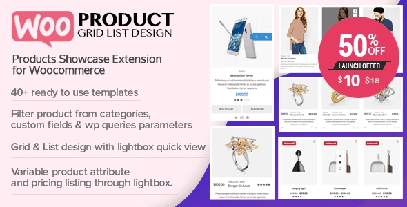 WOO Product Grid/List Design