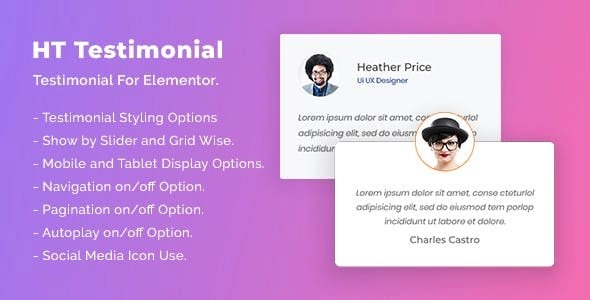 Testimonial for Elementor