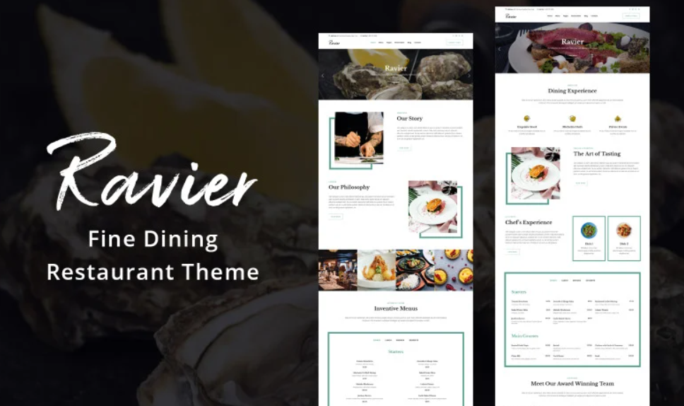 Ravier – Elegant Restaurant WordPress Theme