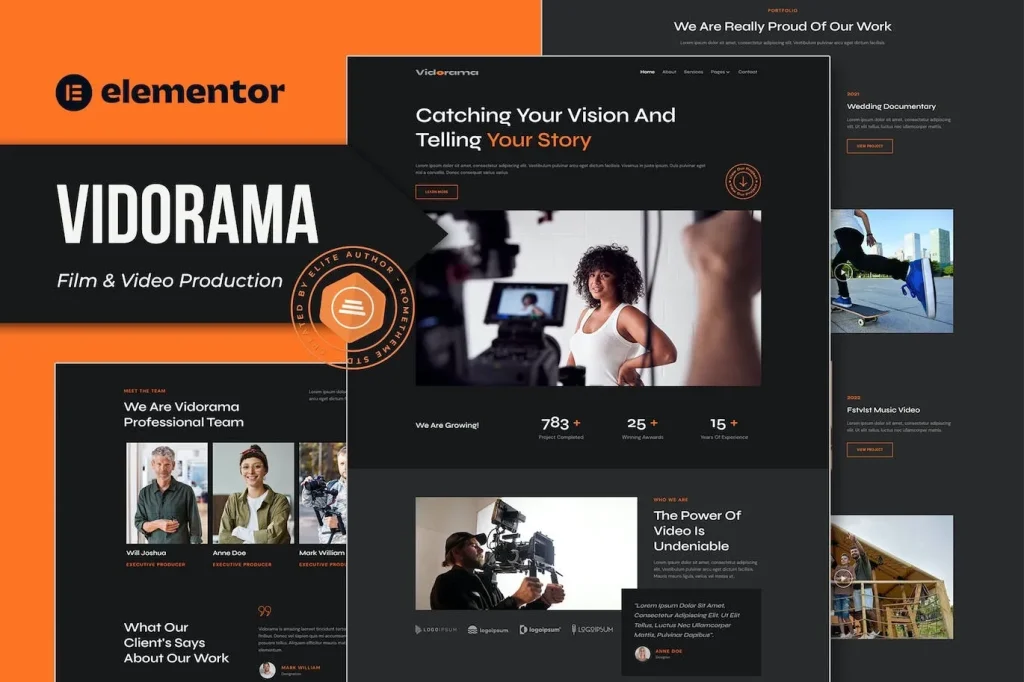 Vidorama – Film & Video Production Service Elementor Template