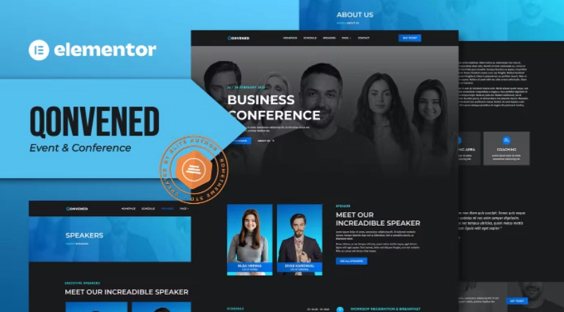 Qonvened – Event & Conference Elementor Template