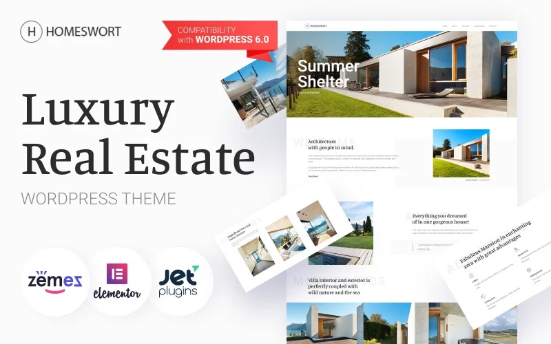 Homeswort – Luxury Real Estate WordPress Elementor Theme WordPress Theme