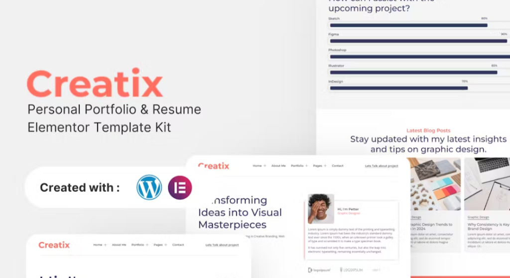 Creatix – Personal Portfolio & Resume Elementor Template