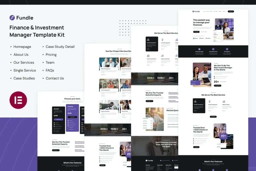 Fundle – Finance & Investment Manager Elementor Template
