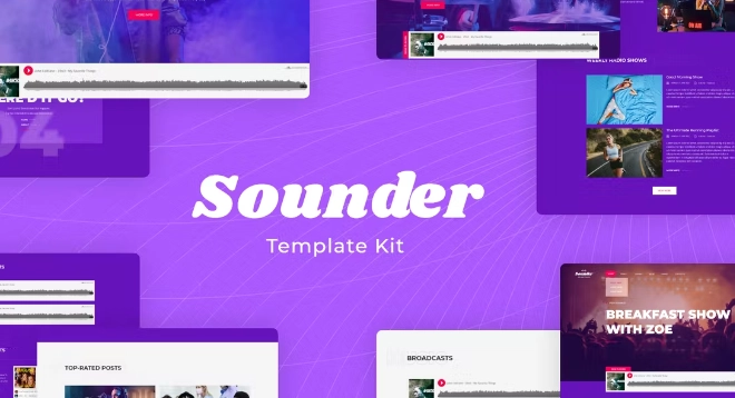 Sounder | Internet Radio & Streaming Elementor Template