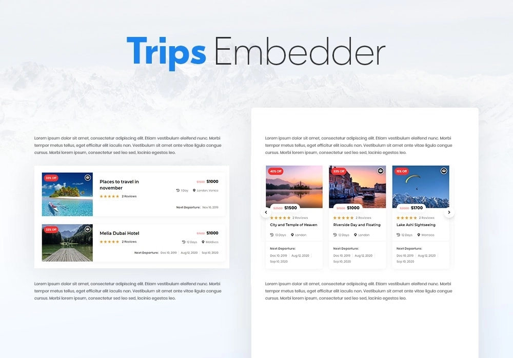WP Travel Engine – Trips Embedder
