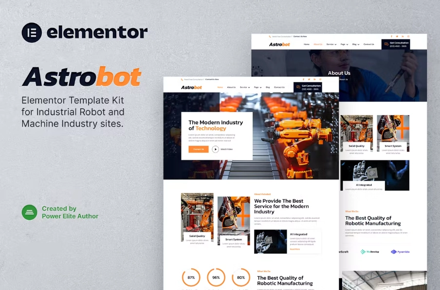 Astrobot – Industrial Robot & Machine Industry Elementor Template