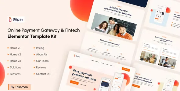 Bitpay Payment and Fintech Elementor Template Kit