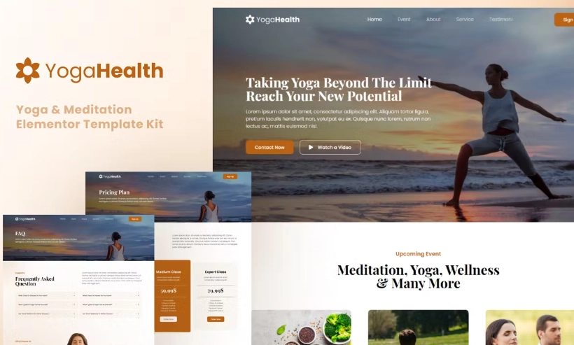 YogaHealth – Yoga & Meditation Elementor Template