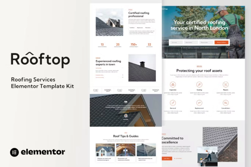 Rooftop – Roofing Service Elementor Template