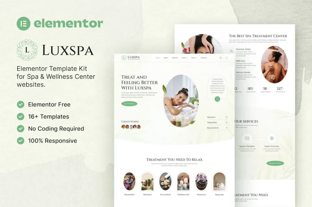 Luxspa – Spa & Wellness Center Elementor Template