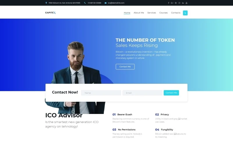 Capitex – ICO Marketing WordPress Elementor Theme WordPress Theme