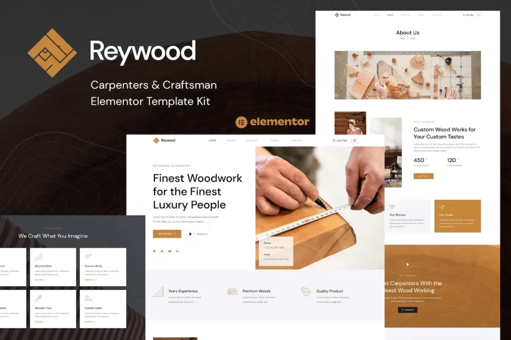 Reywood – Carpenter & Craftsman Elementor Template