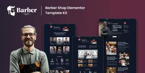 Barber 1997 Barbershop Elementor Template Kit