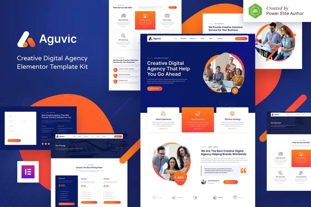 Aguvic – Creative Digital Agency Elementor Template