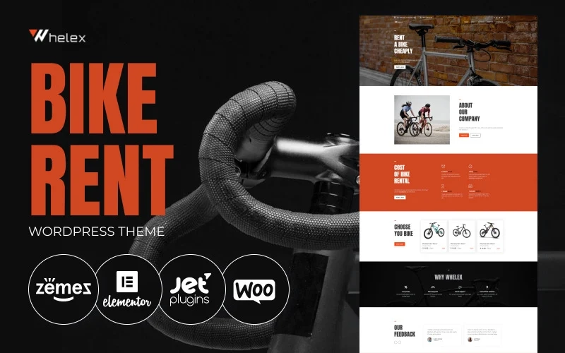 Whelex – Bike Rent Multipurpose Modern WordPress Elementor Theme WordPress Theme