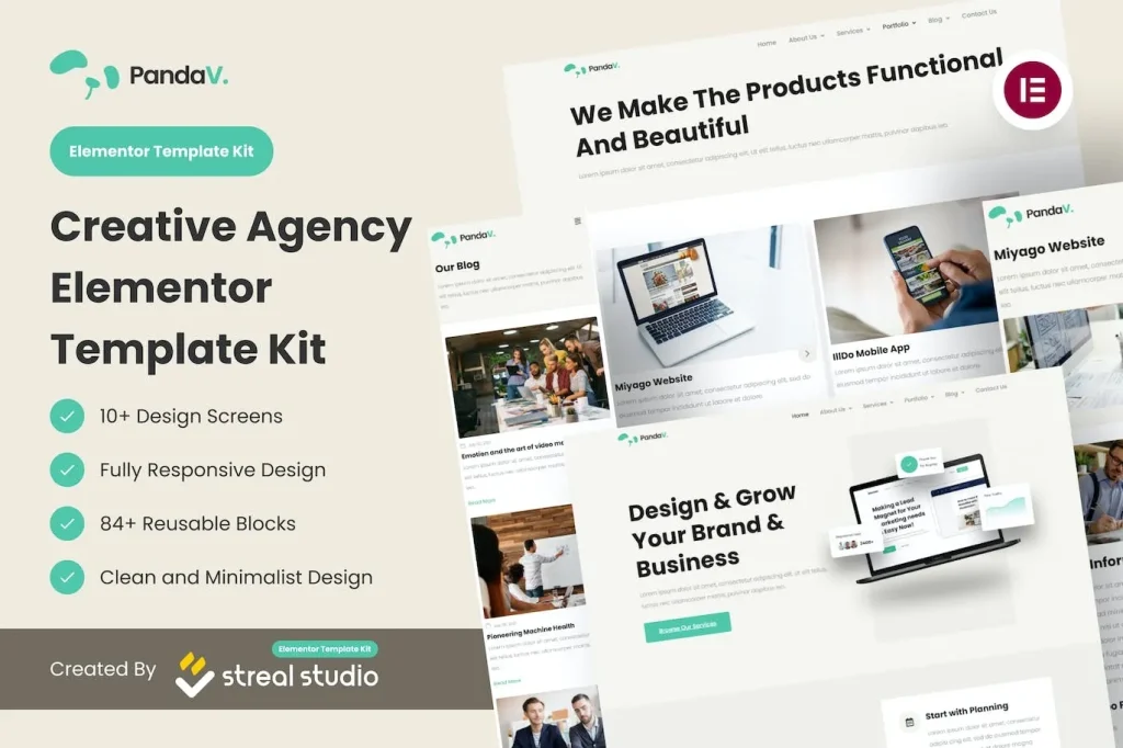 PandaV – Creative Agency Elementor Template