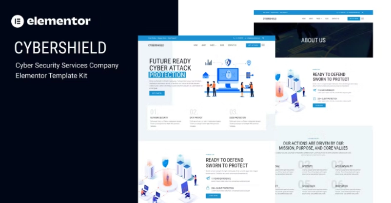 Cybershield – Cyber Security Services Company Elementor Template