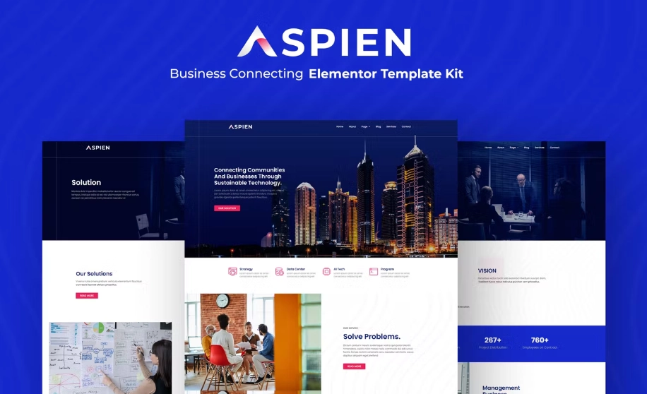 Aspien – Business Connecting Elementor Template