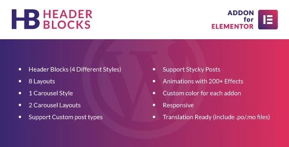 Header Blocks for Elementor