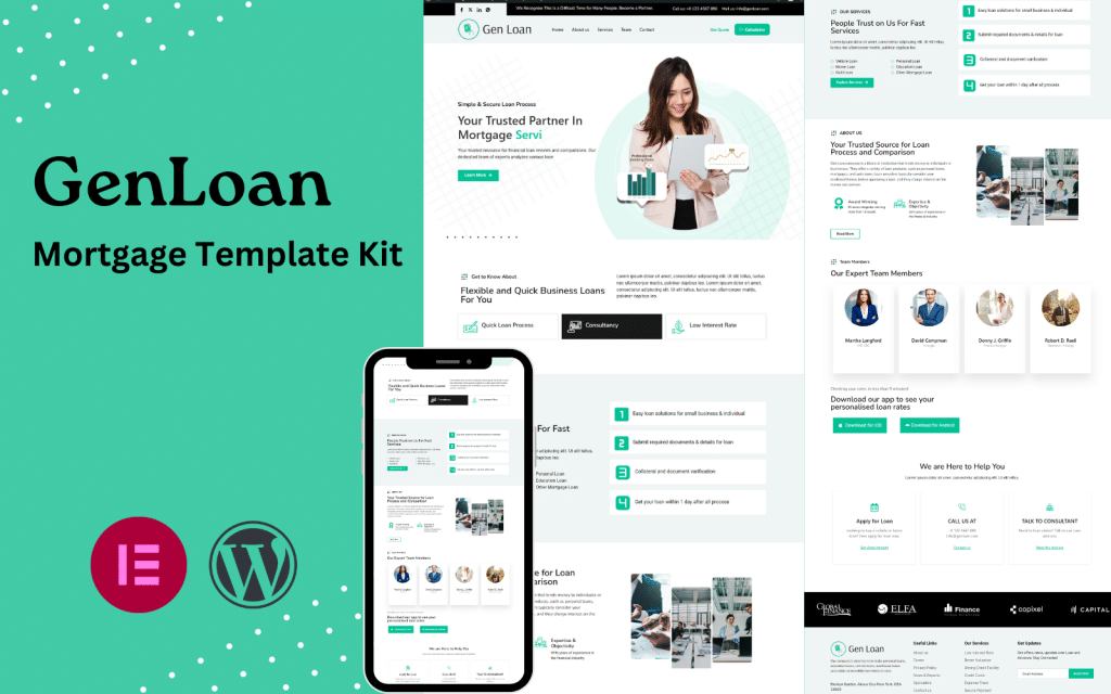 GenLoan – Mortgage Company Elementor Template Kit