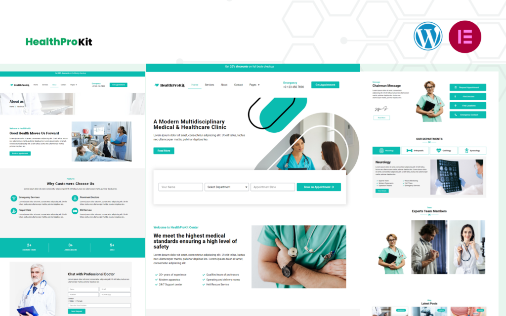 HealthProKit – Healthcare Elementor Template kit