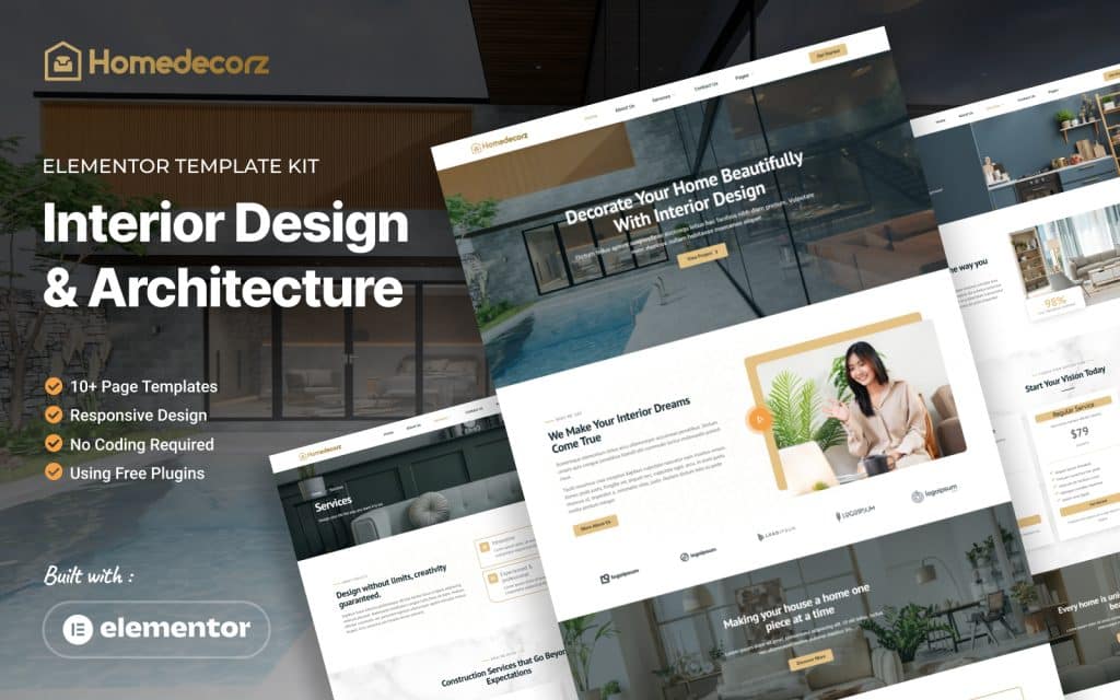Homedecorz – Interior Design & Architecture Elementor Template Kit