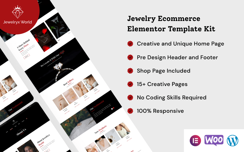 Jewelryx – Jewelry Ecommerce Elementor Template Kit
