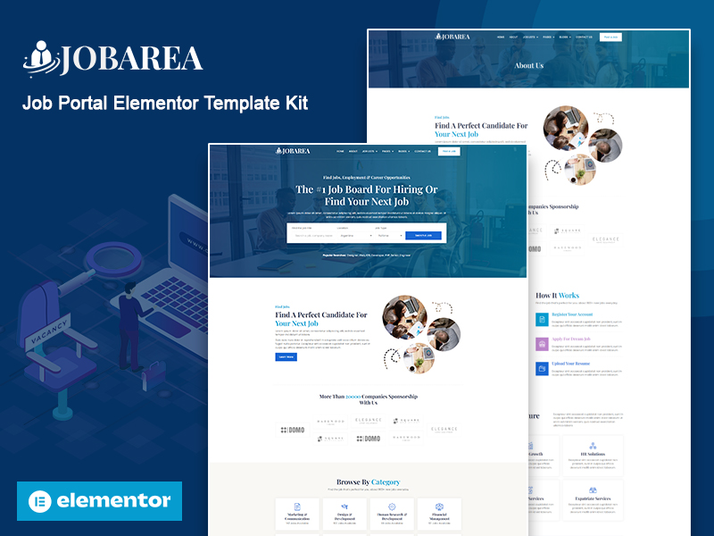 Jobarea – Job Portal Elementor Template Kit