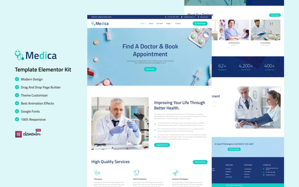 Medica – Healthcare Elementor Kit