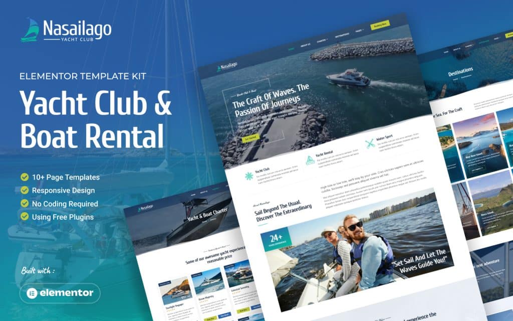 Nasailago – Yacht Club & Boat Rental Elementor Template Kit