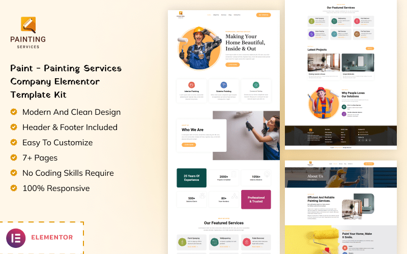 Paint – Painting Services Company Elementor Template Kit