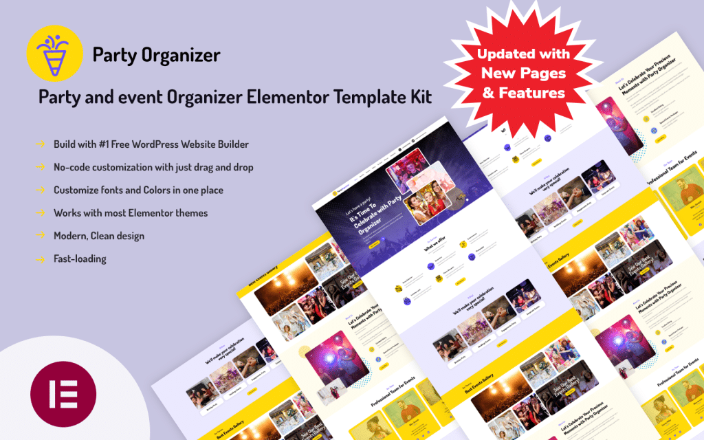 PartyOrganizer – Party and event Organizer Elementor Template Kit