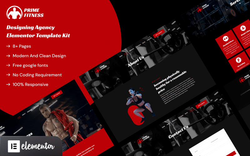 Prime Fitness – Health and Gym Training Elementor Template Kit