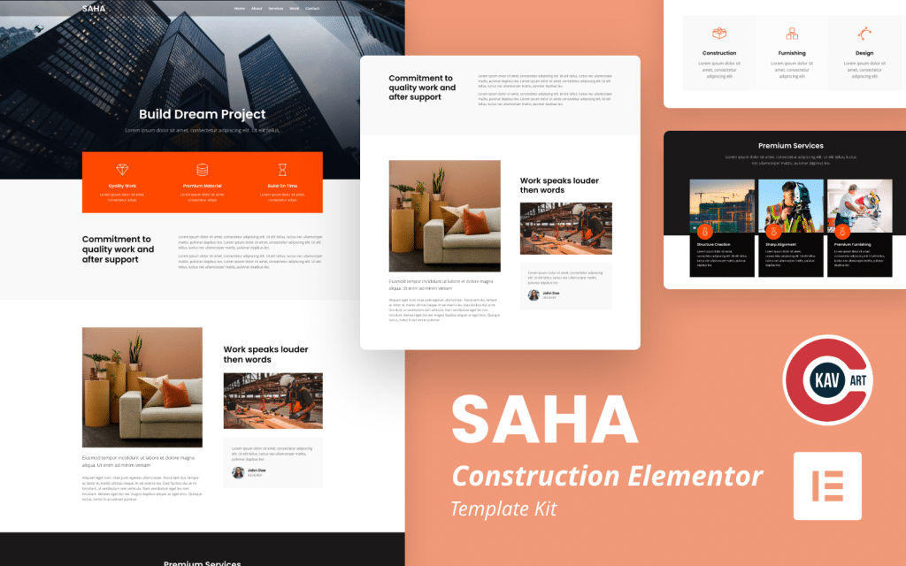 Saha – Construction Elementor Kit