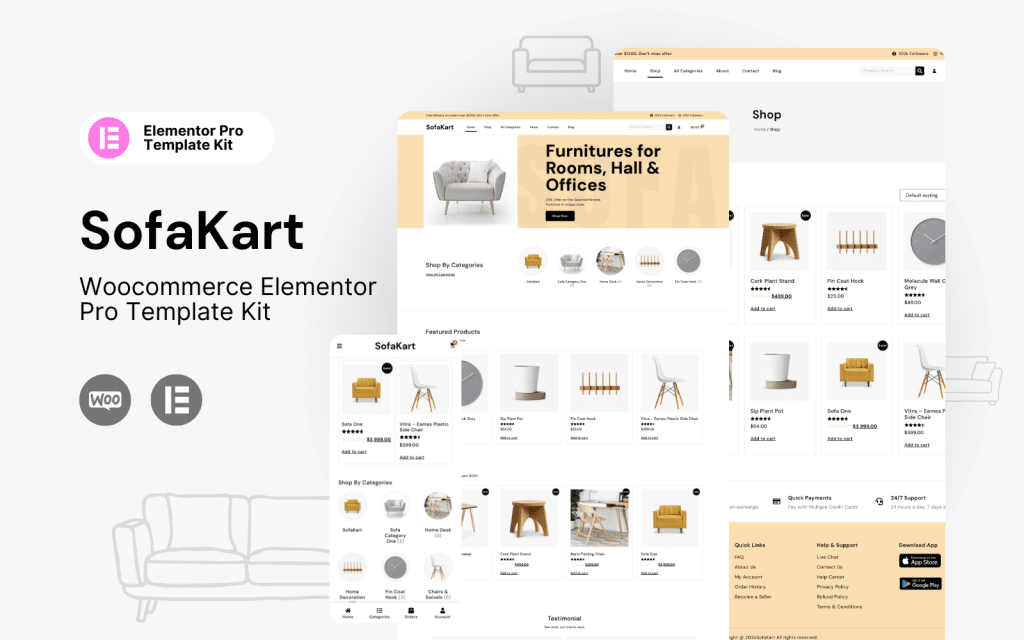 SofaKart – WooCommerce Elementor Template Kit For Furniture Store